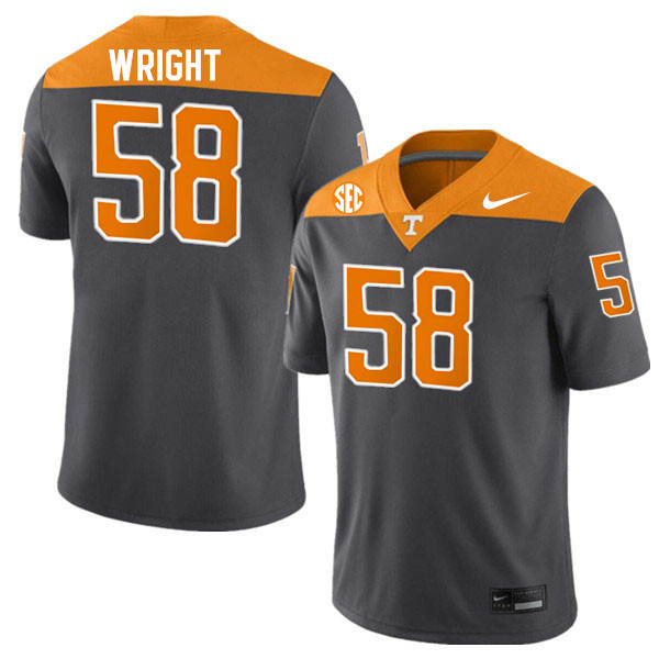 Tennessee Volunteers #58 Darnell Wright College Football Jerseys Stitched Sale-Anthracite